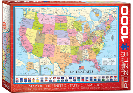 EuroGraphics Map of the United States of America 1000 Piece Puzzle