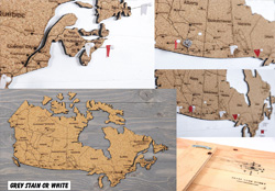 Canada Travel Map - Cork Pin Map with Flags